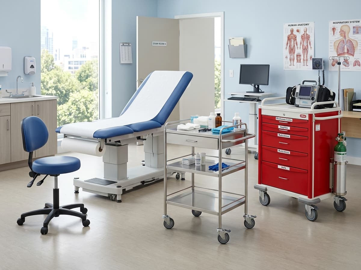 Hospital Furniture Quotation in Pune | Yeda Healthcare Marketplace - Clinical Examination Couches & Stainless Steel Medical Trolleys